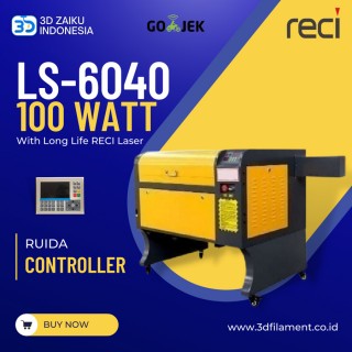 Zaiku CNC LS-6040 with 100 Watt Laser CO2 dengan Ruida Controller